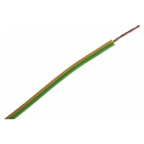 Hook Up Wire RS PRO, 1 mm², Vert/Jaune, 18 AWG, 100m ( Prix pour Bobine de 100 Mètres )