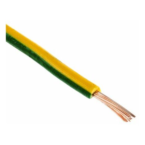 Hook Up Wire RS PRO, 1,5 mm², Vert/Jaune, 16 AWG, 100m ( Prix pour Bobine de 100 Mètres )