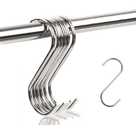 Hooks [10 Pack], S-Shaped Metal Hooks, Multifunctional Hook for Kitchen, Bathroom, Bedroom and Office (Silver) MUMU