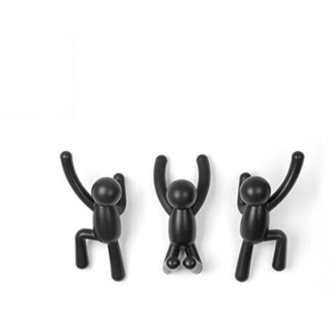Hooks. Crochets murauxPorte-manteau décoratif. lot de 3 patères murales. Noirs