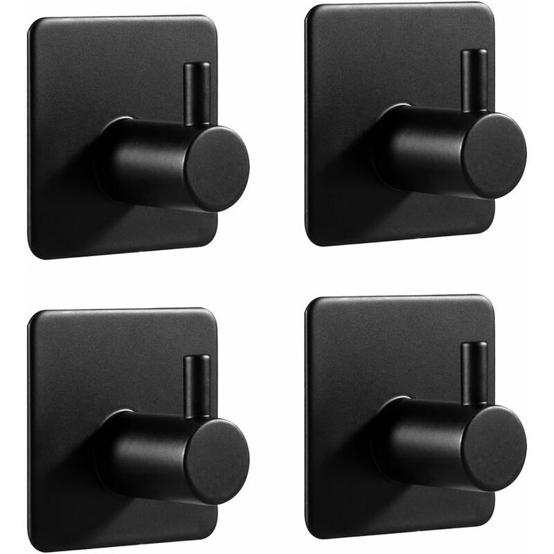 Hooks Wall Key Hooks Self Adhesive Hooks 4 Pack Stainless Steel Hooks Towel Hooks Heavy Duty, Waterproof Modern Hooks for Bathroom Kitchen Bedroom