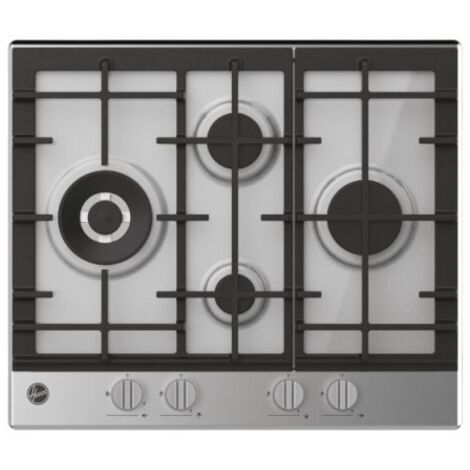 Hoover H-HOB 300 GAS HHG6D5WK3X. Colore del prodotto: Acciaio inox, Posizionamento dell'apparecchio: Da incasso, Dimensione della larghezza del piano cottura: 59.5 cm. Tipo di controllo: Manopola, ...