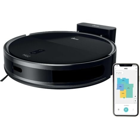 Hoover HG2 Robot Aspirapolvere e Lavapavimenti Hydro, Ultra-Sottile – Potente Aspirazione da 5000Pa, Pulizia sotto i Mobili, Navigazione Laser, Fino a 160 Minuti di Autonomia, [HG2Z30H]