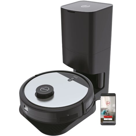 Hoover HG5 HG550DP011 - Robot aspirapolvere laser, capacita' 0,25L, autonomia 90min, WiFi + app, mappatura 360°, 68dB, Grigio
