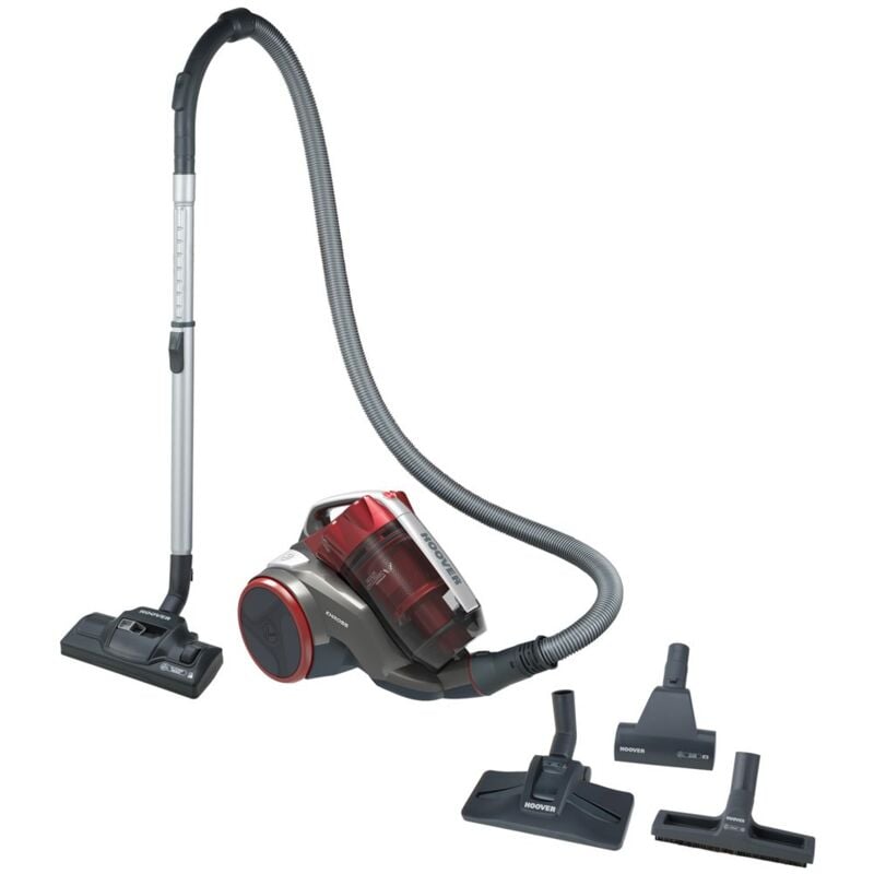 Hoover - Khross Ks50Pet 011 Khross Ks50Pet Aspirapolvere a Traino Compatto Multiciclonico, 600 w, 78 Decibel, Rosso