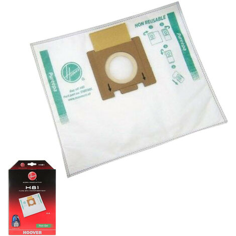 Hoover – Sacs microfibres par 4 pour aspirateur – Retient 99% des poussières – Résistant aux particules tranchantes – Compatible avec TELIOS EXTRA