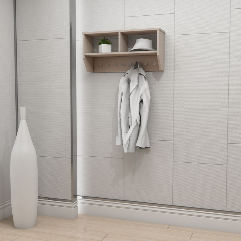 Ssb Furniture - hope-l Wall Mounted Coat Stand with shelves.