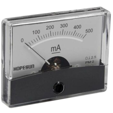 Hope Sun 500mA DC Analog-Amperemeter, Einbaumessgerät mit Skala, für elektronische Installationen, Fahrzeuge, Netzteile, Heimwerkerprojekte, Schaltschränke