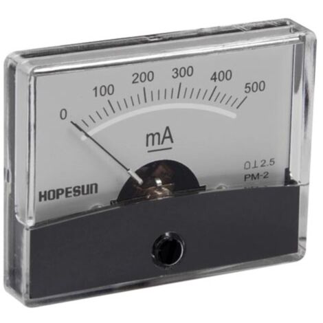 Hope Sun Ampèremètre analogique courant continu 500 mA, compteur de panneau avec échelle, pour installations électroniques, véhicules, alimentation électrique, projets de bricolage, armoires de