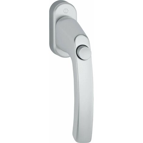 HOPPE 11715121 - Maniglia per finestra LIÈGE con bottone automatico, VK 7 x 37, argento anodizzato,