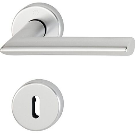 HOPPE 2811106 Maniglia Stockholm con Rosette BB (Buntbart), Argento anodizzato