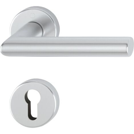 HOPPE, 3286542, Manico set con rosette Amsterdam anodizzato PZ cilindro profilo, argento