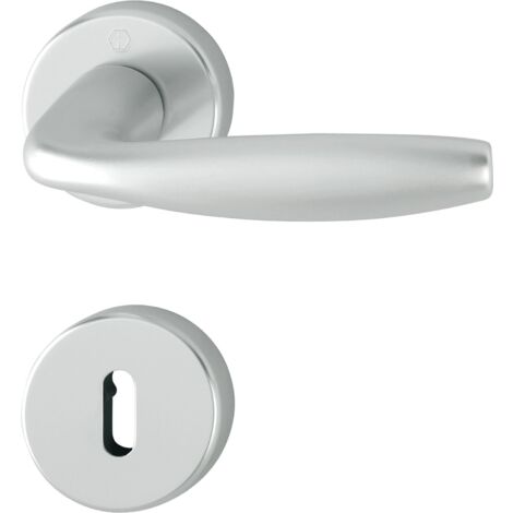 Hoppe 3369858 New York - Maniglia con rosette BB colorato Bart, in alluminio anodizzato, Argento