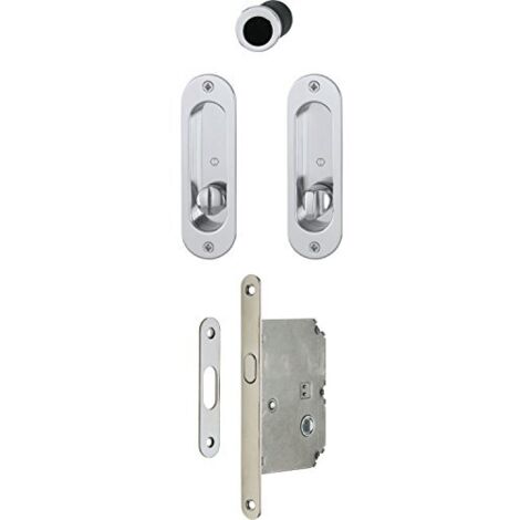 Hoppe 3948497 porta scorrevole Conchiglia Set 4930 – con castello, ovale Rosette WC, verchr SAT