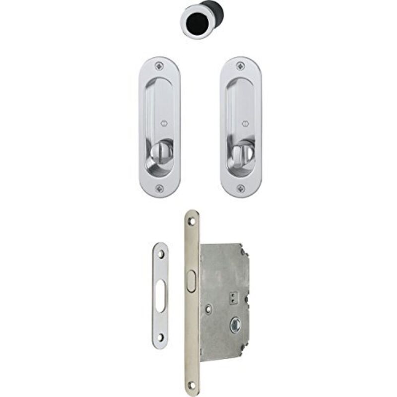 3948497 porta scorrevole Conchiglia Set 4930 – con castello, ovale Rosette wc, verchr sat - Hoppe