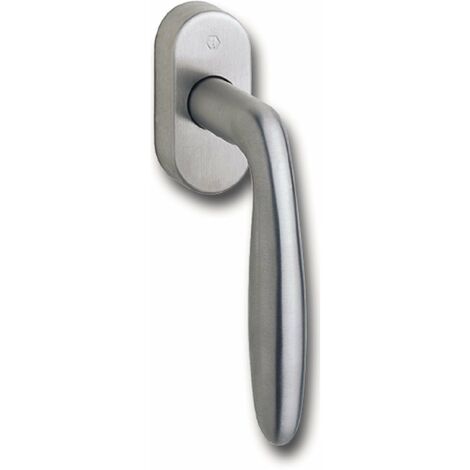 HOPPE 8102154 Maniglia per Finestra Verona, Quadrata, 7 x 32 mm, Effetto Acciaio Inox, Edelstahl-Effekt