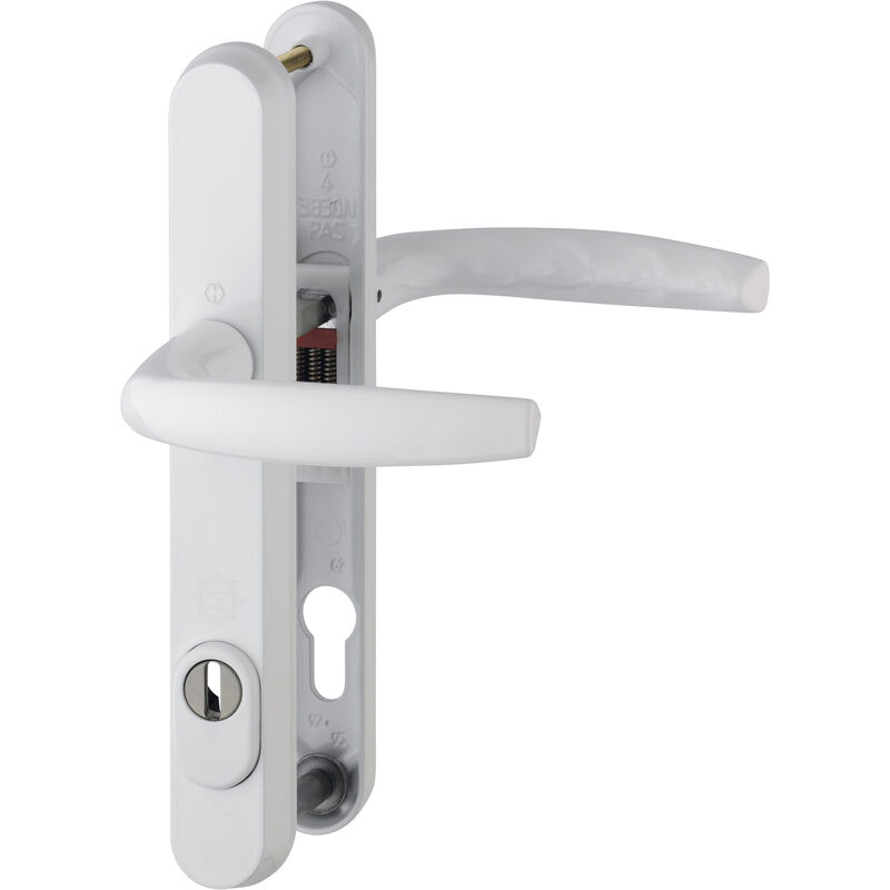 Atlanta Quick-fit Handle Set on Narrow Backplate White Aluminium - Hoppe