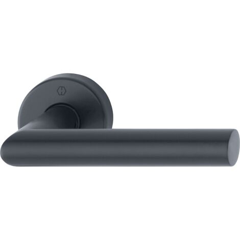 Hoppe Drückerhalbgarnitur Amsterdam rund, Vierkant 10/72mm Türklinke + Rosette + Unterkonstruktion + Schnellstift, Edelstahl aluminiumfarbig