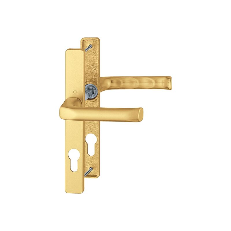 Hoppe - Duraplus London Handle with 205mm Backplate Anodised Gold