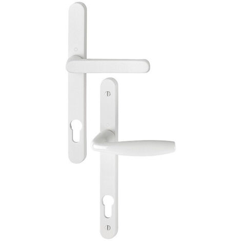 Hoppe – Ensemble de 2 poignées de porte sur plaque étroite 92mm – Finition blanc RAL 9010 – Saillie 54mm – Pour portes intérieures