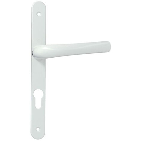 Hoppe – Ensemble de béquille plaque étroite Tokyo – Pour porte 58 à 67 mm – Carré 7 mm – Aluminium anodisé blanc 9010 – Entraxe 70 mm