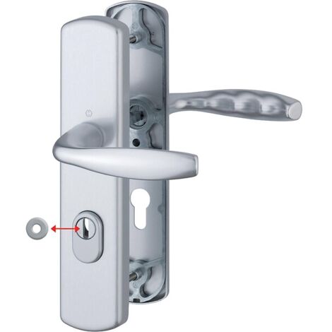 Hoppe – Ensemble de sécurité New York pour porte 37-42 et 47-52 mm – Protecteur cylindre acier trempé – Entraxe 195 mm – Plaques 250x54 mm
