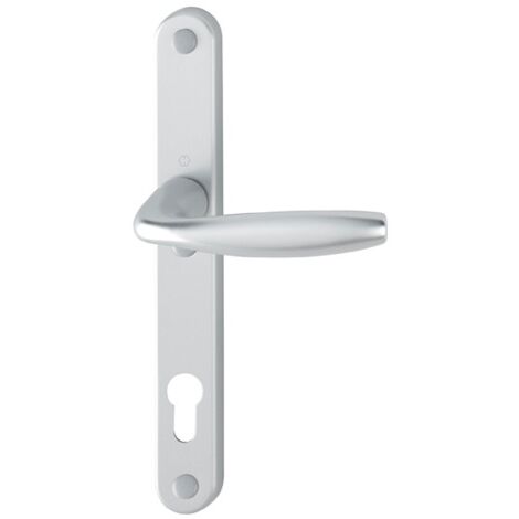 Hoppe – Ensemble poignée de porte d'intérieur F9 1810/3346SN – Aluminium finition acier – Entraxe 8/92 mm – Poignée pivotante robuste