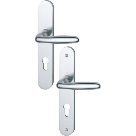 Hoppe – Ensemble Verona clé I pour cylindre européen finition alu argent – Entraxe 70mm – Installation simplifiée – Compatible jusqu'à 47mm d'épaisseur