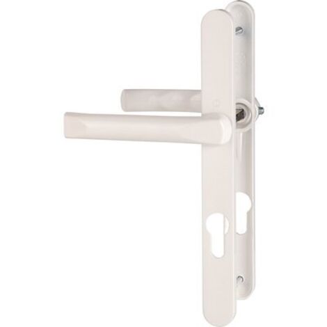 Hoppe Et Cie – Poignée de porte fenêtre Tokyo – Aluminium blanc pur – Entraxe 195 mm – Béquille double pour portes-fenêtres – Installation facile
