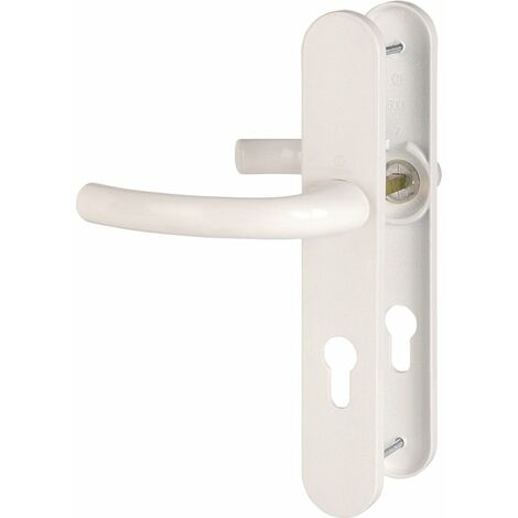 Hoppe Et Cie – Poignée de porte d'entrée Tokyo – Béquille double en aluminium blanc – Entraxe 195 mm – Résistance à la corrosion grade 4