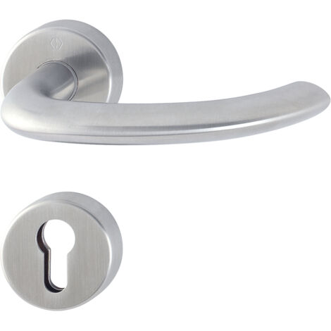 HOPPE® FH Drückergarnitur mit Rosetten Marseille FS-E1138/42H/42HS, Edelstahl, 10722031