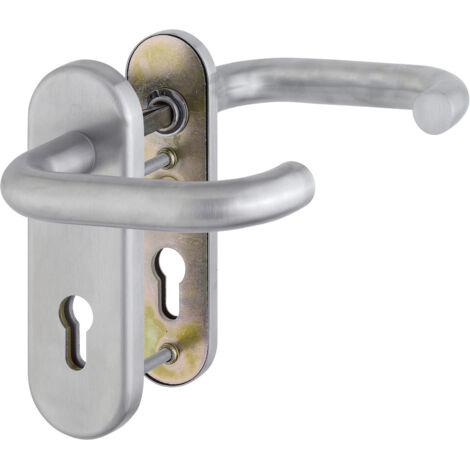 HOPPE® FH Schutz-Drückergarnitur mit Kurzschild Paris FS-E138F/3331K/353K-1, Edelstahl, 1901564