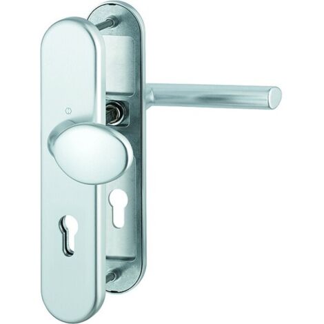 HOPPE® FH Schutz-Wechselgarnitur mit Langschild Stockholm FS-76G/3331/3310/1140F, Aluminium, 3963401