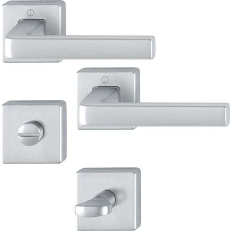 Hoppe - Grille de rosace Dublin 1124/843KV/843KVS Alu.F94-1 anguleux.SK/OL din l/r d/d - 11929765