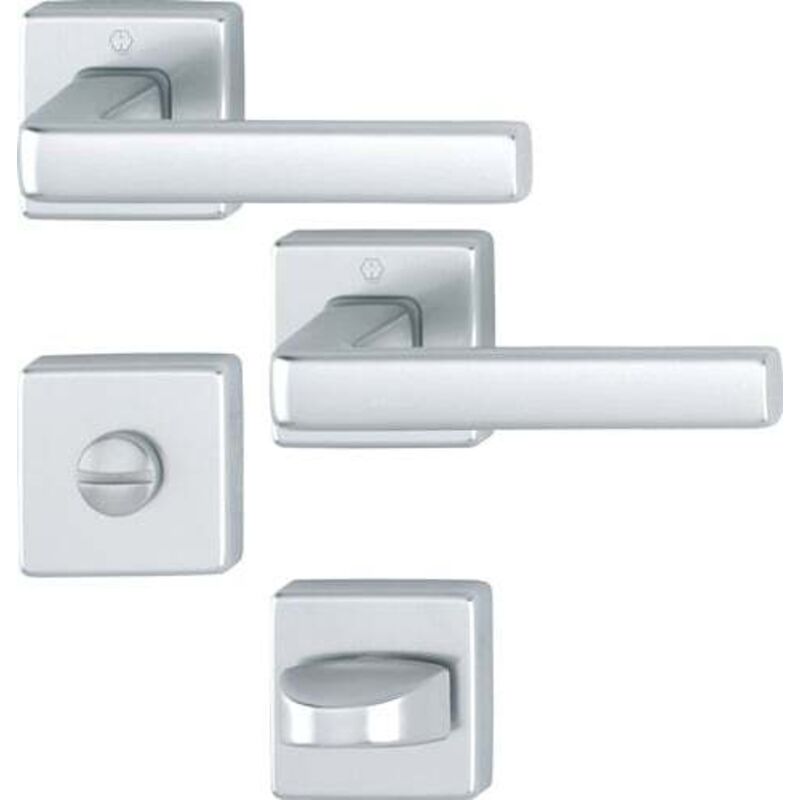 Hoppe - Grille de rosace Dublin 1124/843KV/843KVS alu.F1 anguleux.SK/OL din l/r d/d - 11929674