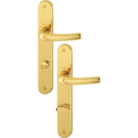 Hoppe Langschildgarnitur Tôkyô M1710RH/265 MS F71 Bad SK/OL 78mm DIN L/R