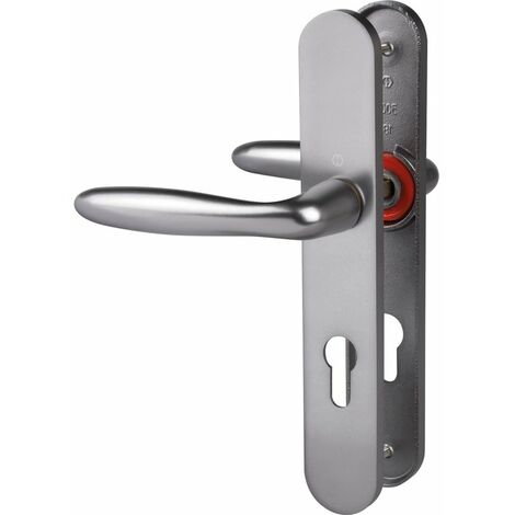 Hoppe – Poignée de porte d'entrée Verona – Entraxe 195mm – Aluminium anodisé – Béquille double – Système de clé I – Résistance à la corrosion grade 4