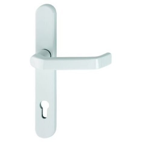 Hoppe – Poignée de porte d'intérieur blanche F9016 – Fixation invisible – Mécanisme avec ressort de rappel – Aluminium et zamak - 40PZ-92