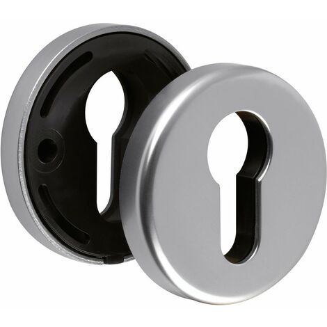 Hoppe – Rosace ronde 53mm en aluminium – Finition inox – Clé I pour béquilles doubles Cortina et Verona – Installation à vis