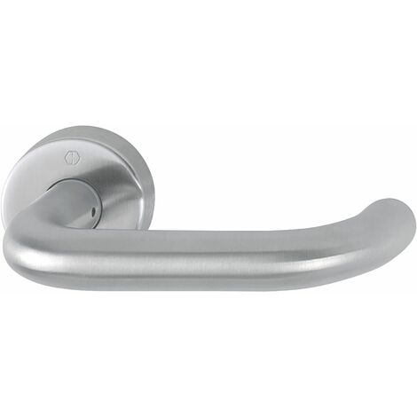 Hoppe Türgriff U-Form Paris Türklinke - Rosette rund VK 10/72mm, Edelstahl matt