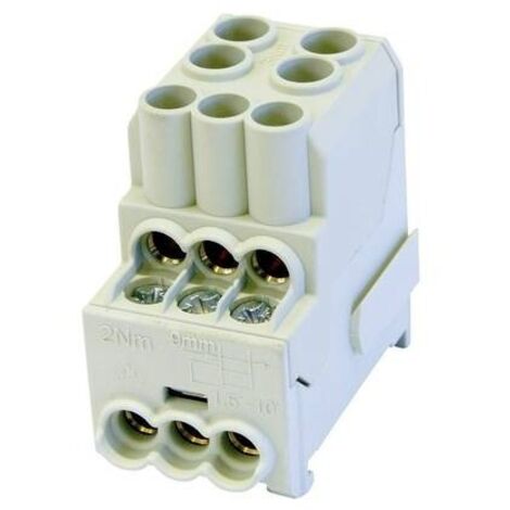 HoraeTec 080010-0-4 Blocchetto di distribuzione Grigio 1 polo