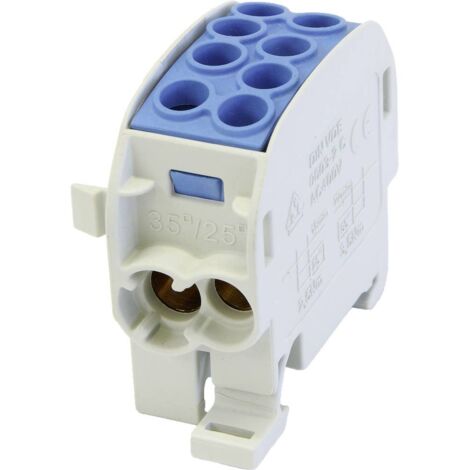 HoraeTec 080210-1-3 Borne de dérivation pour conduite principale laiton, PA gris clair (RAL 7035), bleu clair 1 pôle 12
