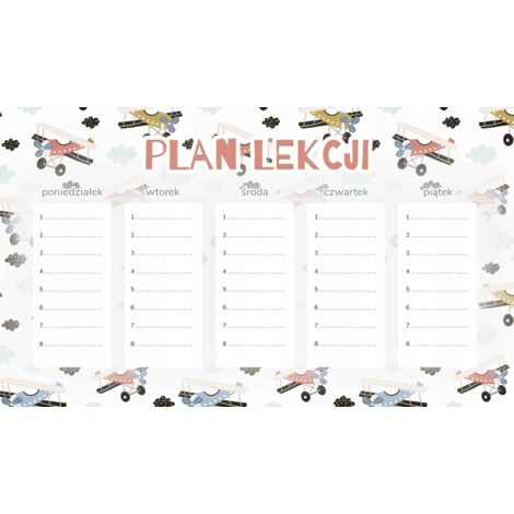HORARIO DE CLASES PARA NEVERA MAGNÉTICA 45x26CM
