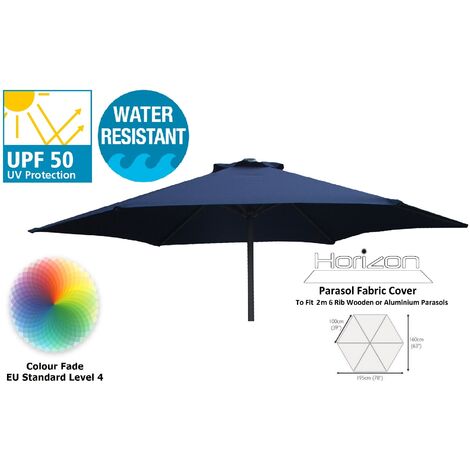 Horizon Replacement Parasol Fabric Canopy 210g Premium UV Rated Water Resistant