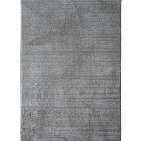 HORIZON UNI - Tapis contemporain en polyester gris clair 120x166