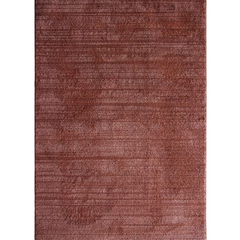 HORIZON UNI - Tapis contemporain en polyester terra cotta 160x240