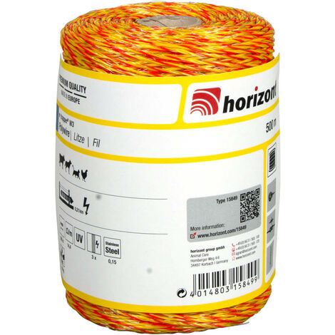 Horizont – Fil TRAPPER W3 500m – Conducteurs mixtes cuivre/acier inoxydable – Résistance UV – Charge de rupture 30kg – Pour clôtures électriques