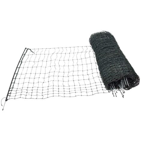 Horizont – Filet électrifiable pour volailles 1,2 m de haut – Longueur 50 m – 14 piquets pour installation rapide – Couleur verte