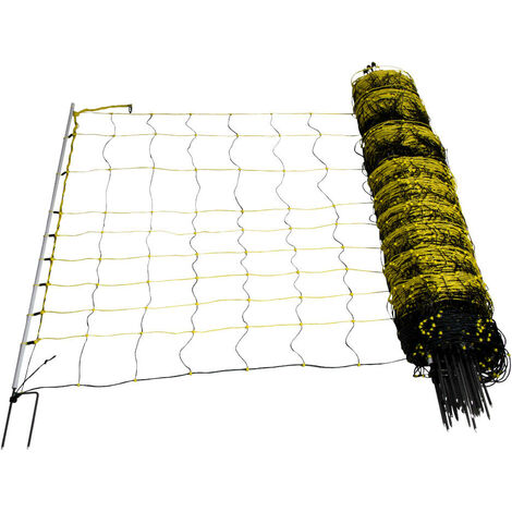 Horizont – Filet pour chèvres 50 m – Hauteur 120 cm – 14 piquets double pointe inclus – Résistance linéique 0,84 Ω/m