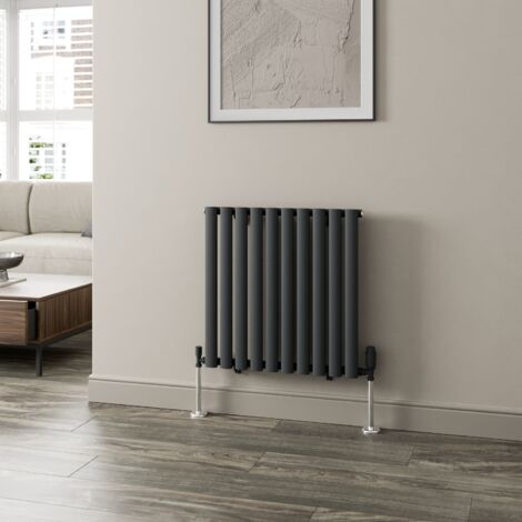 600x600mm Horizontal Oval Column Designer Radiator Horizontal Anthracite